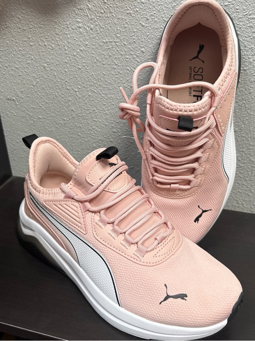 Puma Women's Light Pink Athletic Sneakers with Black Logos